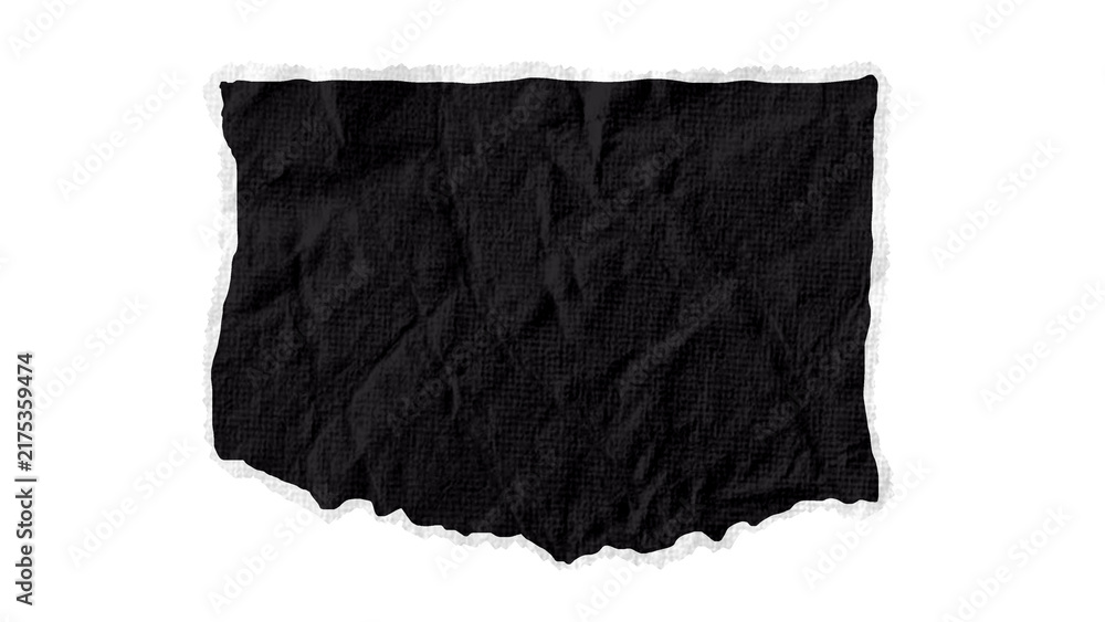 Fototapeta premium Wide Black Torn Crumpled Paper Sheet Border Isolated on Transparent Background PNG Clipart