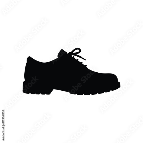 School shoes silhouette icon vector flat design.