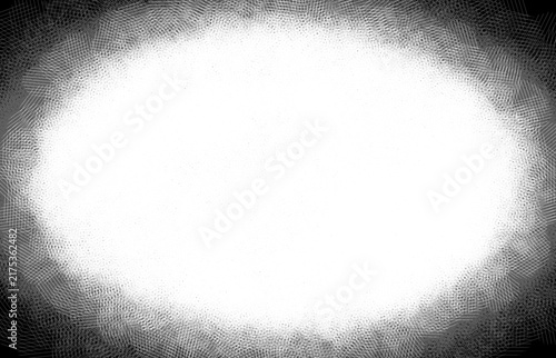Monochrome Crosshatch Sketch Oval Frame Template. Dark Pencil Texture Frame with White Copyspace
