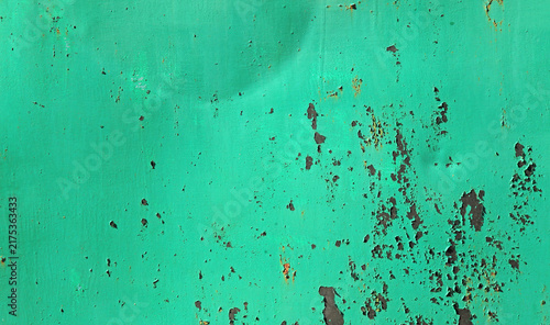 Obraz na plátne Light-green textured metallic wall, background