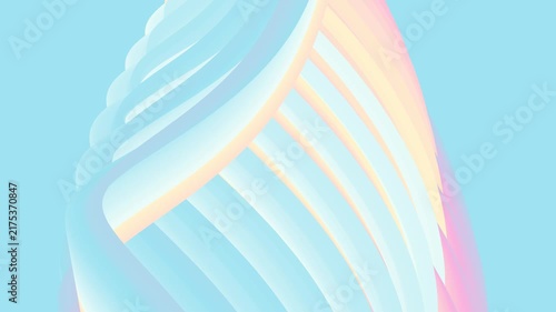 Pastel blue and pink 3D twisted ribbon abstract background for digital presentation