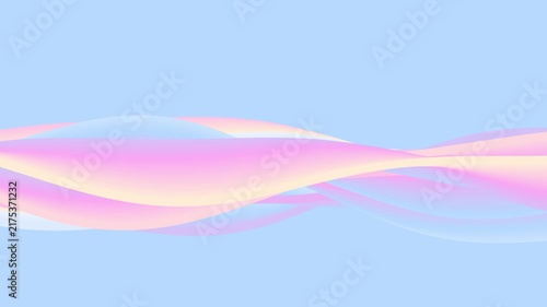 Pastel pink and blue 3D waves on sky blue background for modern presentations