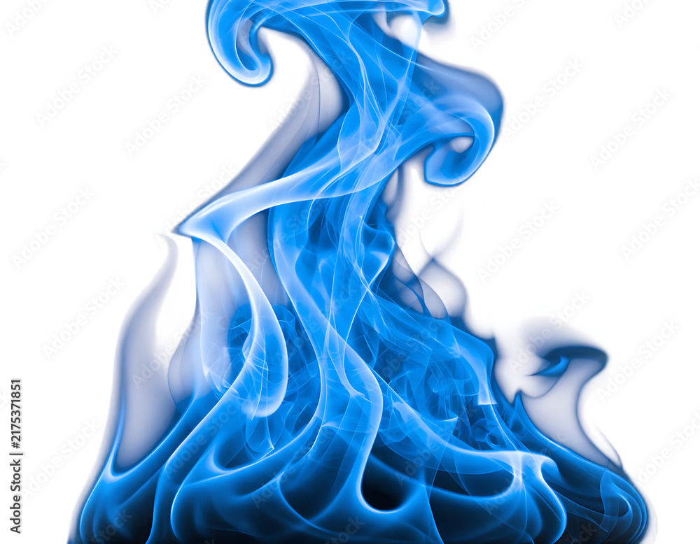 Obraz premium blue smoke on white background