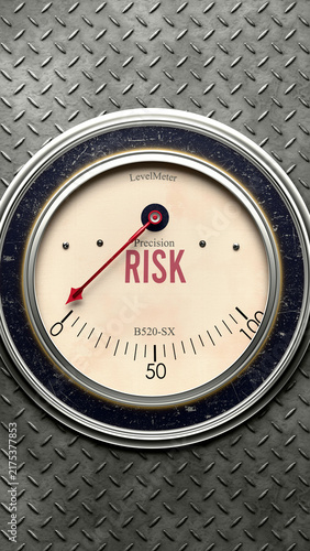 Fotografía Risk that hits less than zero, showing an extremely low level of risk, none of it, insufficient