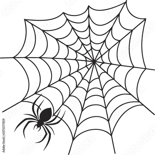 spider and web vector illustrator 