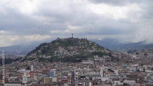 Panoramic Quito City View With El Panecillo, Ecuador