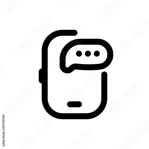 illustration on smartphone with bubble chat icon