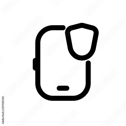 illustration on smartphone with shield icon