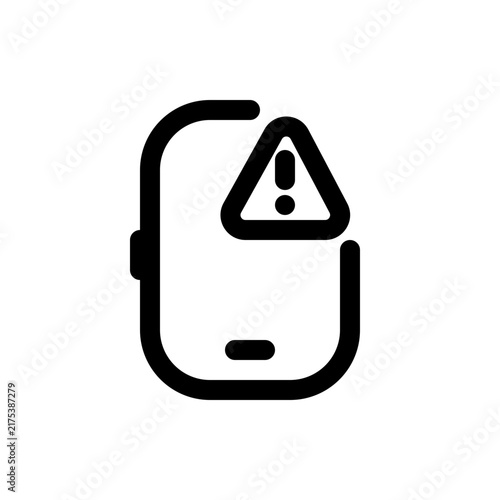 illustration on smartphone with warning sign icon