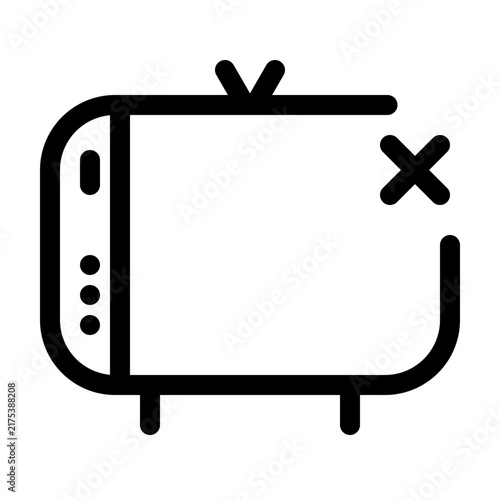 vector icon of a retro tv style with close or cross icon