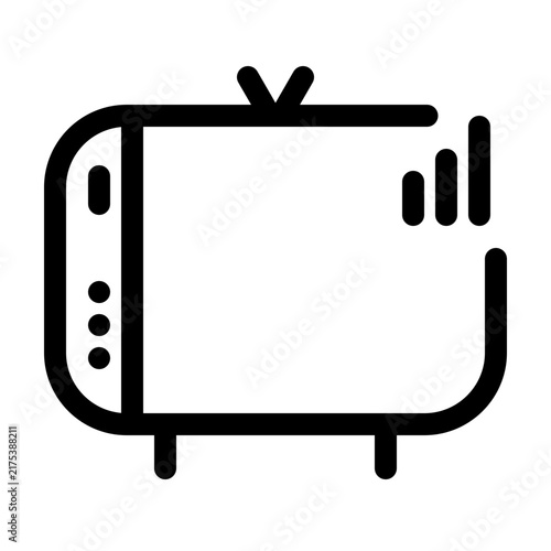 vector icon of a retro tv style with signal strength icon