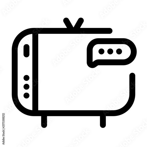 vector icon of a retro tv style with bubble chat indicator