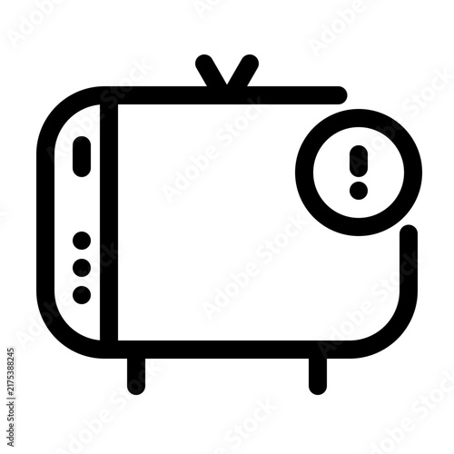 vector icon of a retro tv style with information icon