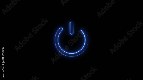 abstract power button icon blue color 4k illustration. start turn on off button 4k illustration. Beautiful switch power reset button symbol in transparent. 