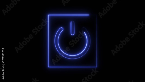 abstract power button icon blue color 4k illustration. start turn on off button 4k illustration. Beautiful switch power reset button symbol in transparent. 