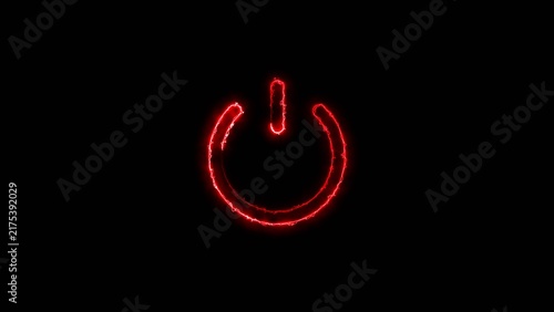 Cuadro en lienzo abstract power button icon blue color 4k illustration