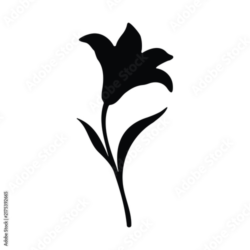 Simple Lily Flower silhouette vector flat illustration design.