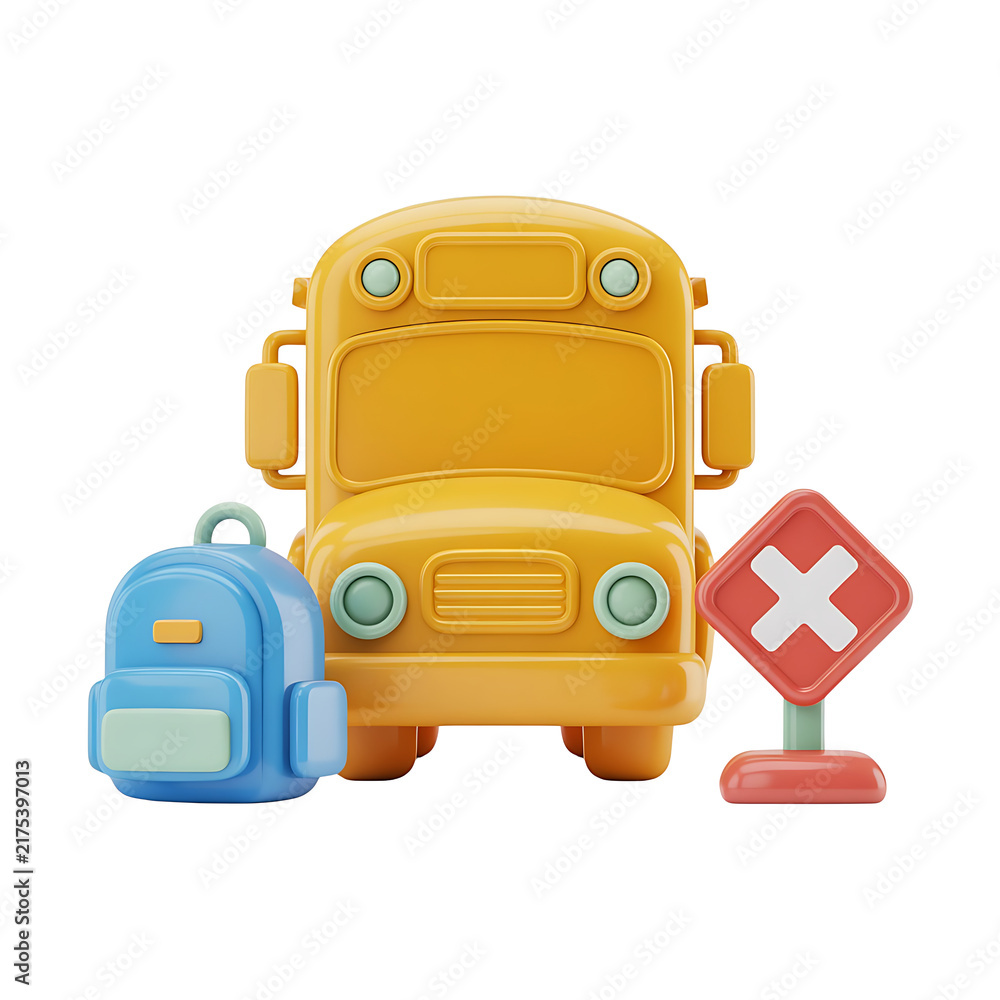 Fototapeta premium 3d school and education icons for back to school