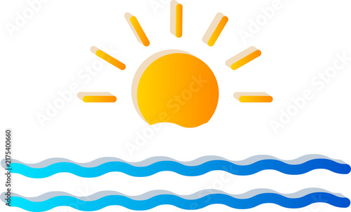 3D Sea Icon for Ocean Travel, Coastal Tourism and Marine Activities Isolated on Transparent Background