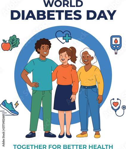 World Diabetes Day Healthcare Concept Vector Illustration