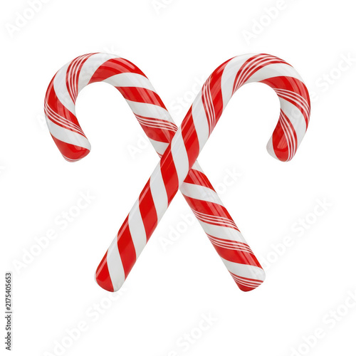 Two candy canes crossed