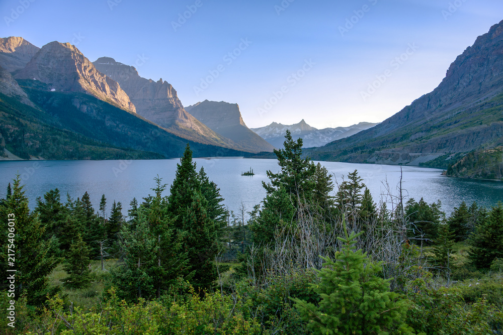 Naklejka premium Wild Goose Island at sunset