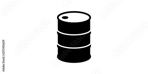 Black oil barrel drum icon for industrial storage and energy themes.