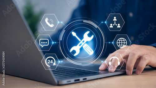 Naklejka IT Support and Digital System Maintenance Services