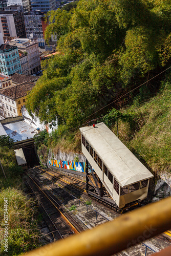 Obraz na płótnie Plano Inclinado Gonçalves Funicular Railway in Historic Center Salvador da Bahia