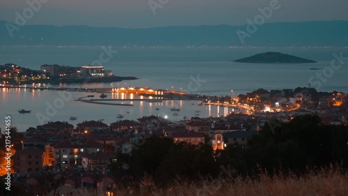 Evening View of Cunda Island Harbor and Ayvalik Coastline