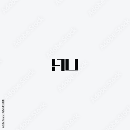 letters au text logo design vector 
