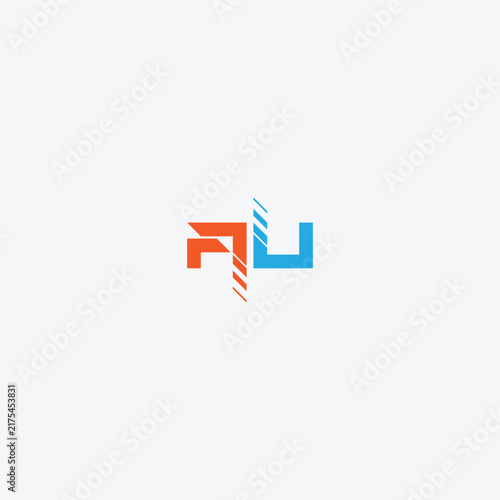 letters au text logo design vector 