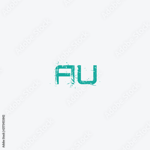 letters au text logo design vector 