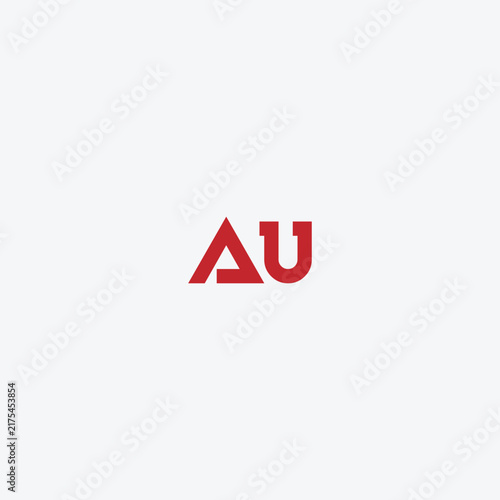 letters au text logo design vector 