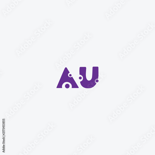 letters au text logo design vector 