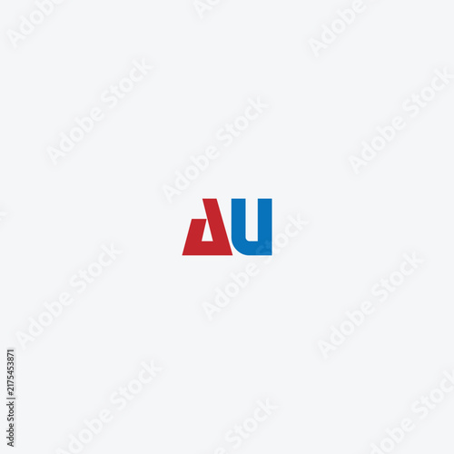 letters au text logo design vector 
