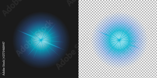 Glowing blue starburst vector light effect with rays and lens flare starburst abstract background illumination illustration isolated particle