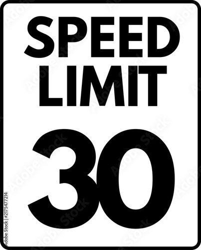 Принти на полотні Speed Limit 30 mph Sign