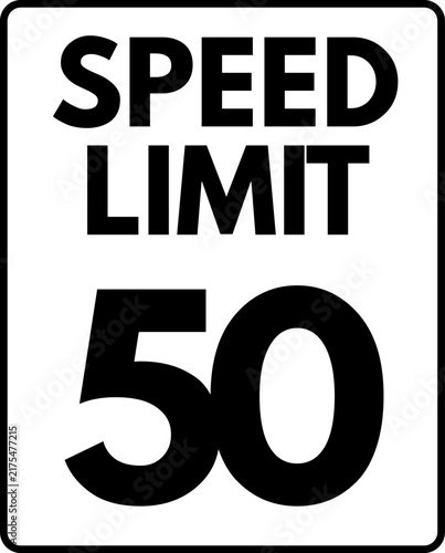 Fotografía Speed Limit 50 mph Sign