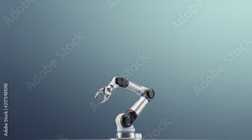 Robotic arm with gripper, industrial automation and manufacturing technology