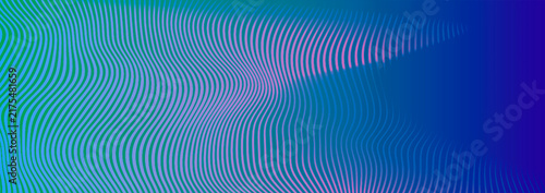 Fotografie ABSTRACT WAVY LINE PATTERN BACKGROUND WITH VIBRANT NEON GRADIENT COLOR TRANSITION