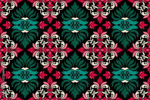 Damask seamless pattern vector background. baroque style pattern. Luxury textile. Graphic ornate pattern for wallpaper, fabric, packaging, wrapping. Damask floral ornament	