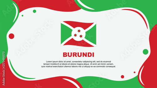 Burundi Flag Abstract Background Flat Design Template. Burundi Independence Day Banner Wallpaper Vector Illustration. Burundi Banner