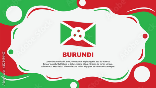 Burundi Flag Abstract Background Flat Design Template. Burundi Independence Day Banner Wallpaper Vector Illustration. Burundi Vector