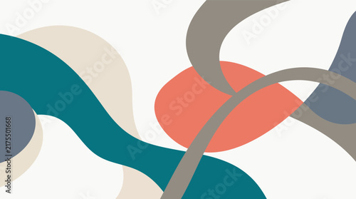 Minimalist Abstract Background With Organic Fluid Shapes And Muted Earthy Color Palette For Modern Design Projects