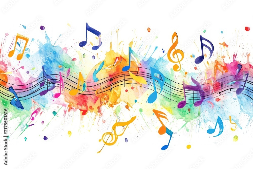 Fototapeta premium Music notes backgrounds music paper.