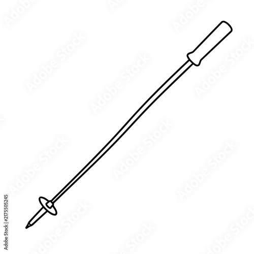 Ski pole outline