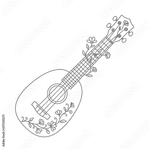 Ukulele with floral decoration