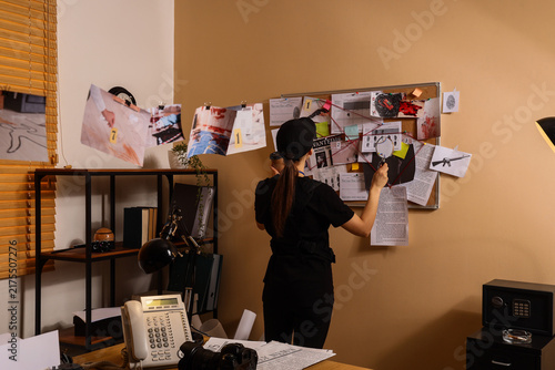 Canvastavla Criminal investigation and forensic analysis, detective working on a cold case w