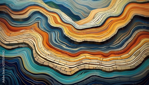 Abstract Geological Strata Layers Illustration
